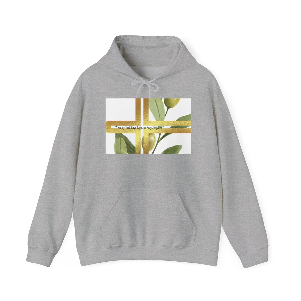 Nature-Inspired Botanical Christian Cross Hoodie