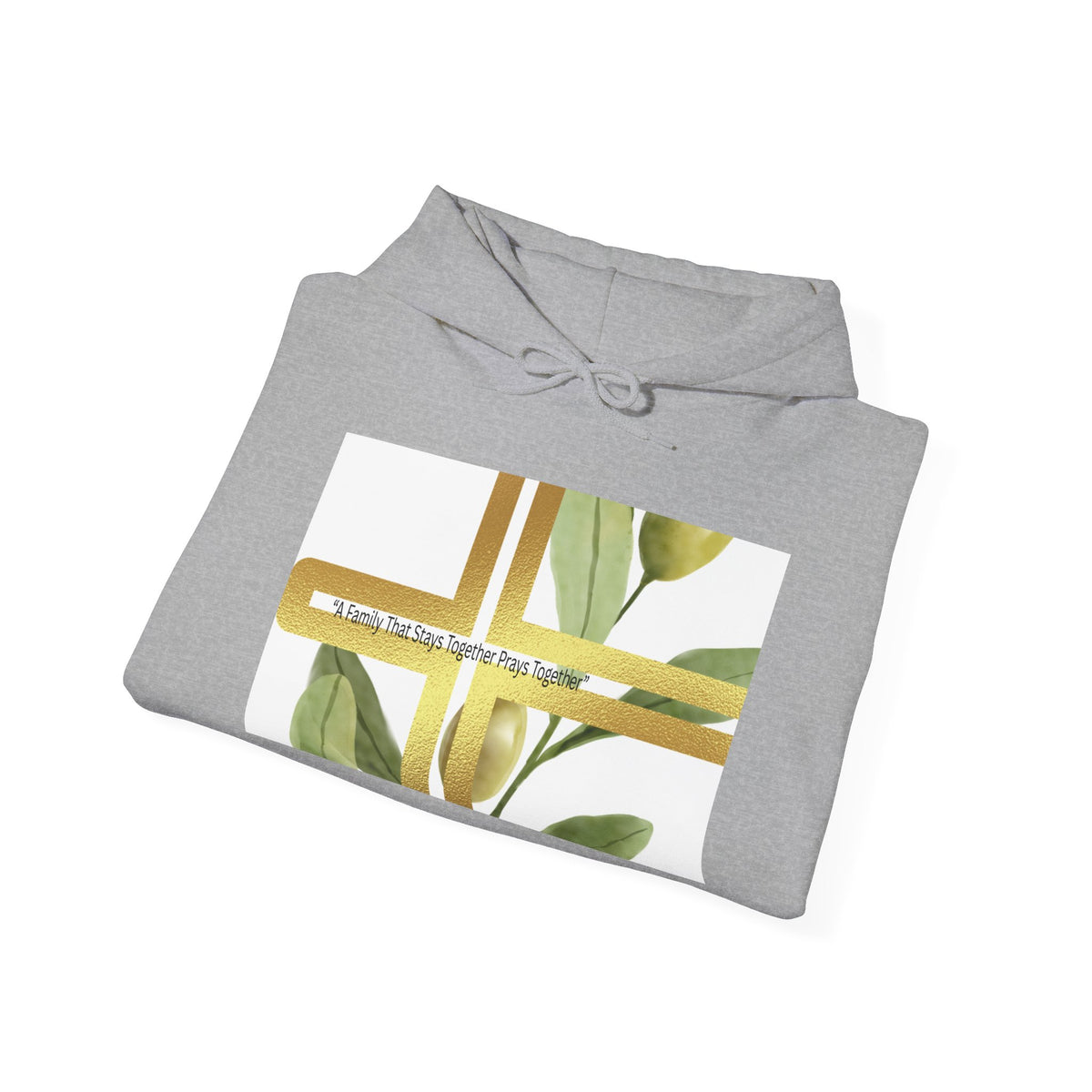 Nature-Inspired Botanical Christian Cross Hoodie