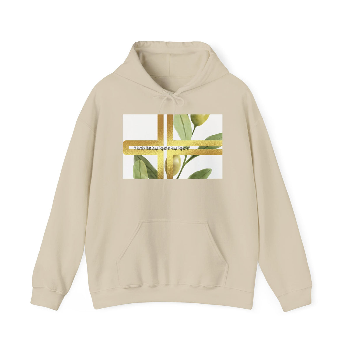 Nature-Inspired Botanical Christian Cross Hoodie