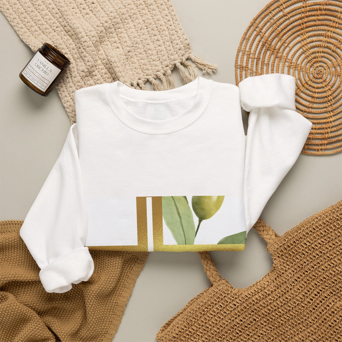 Faith Over Fear Botanical Cross Sweatshirt