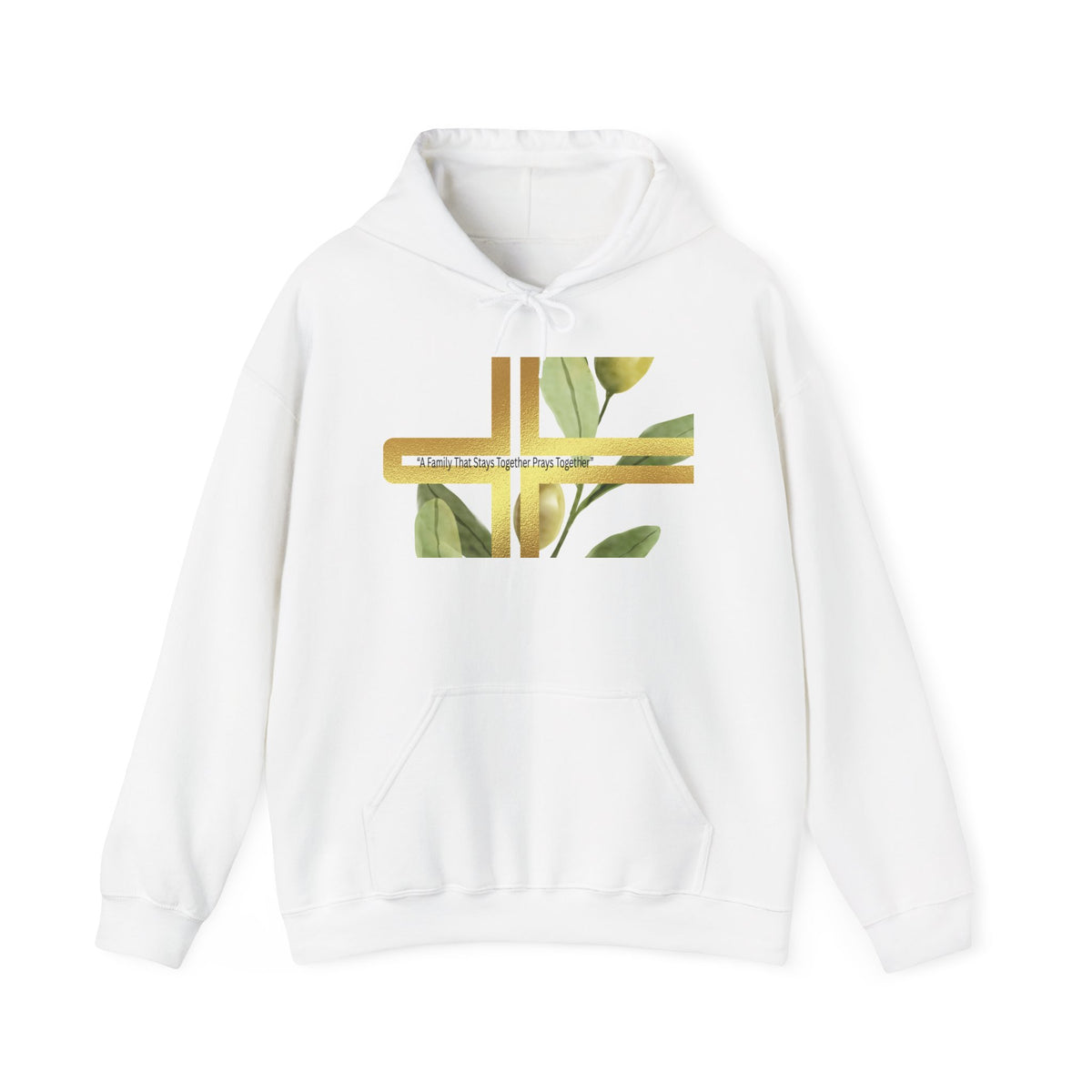 Nature-Inspired Botanical Christian Cross Hoodie