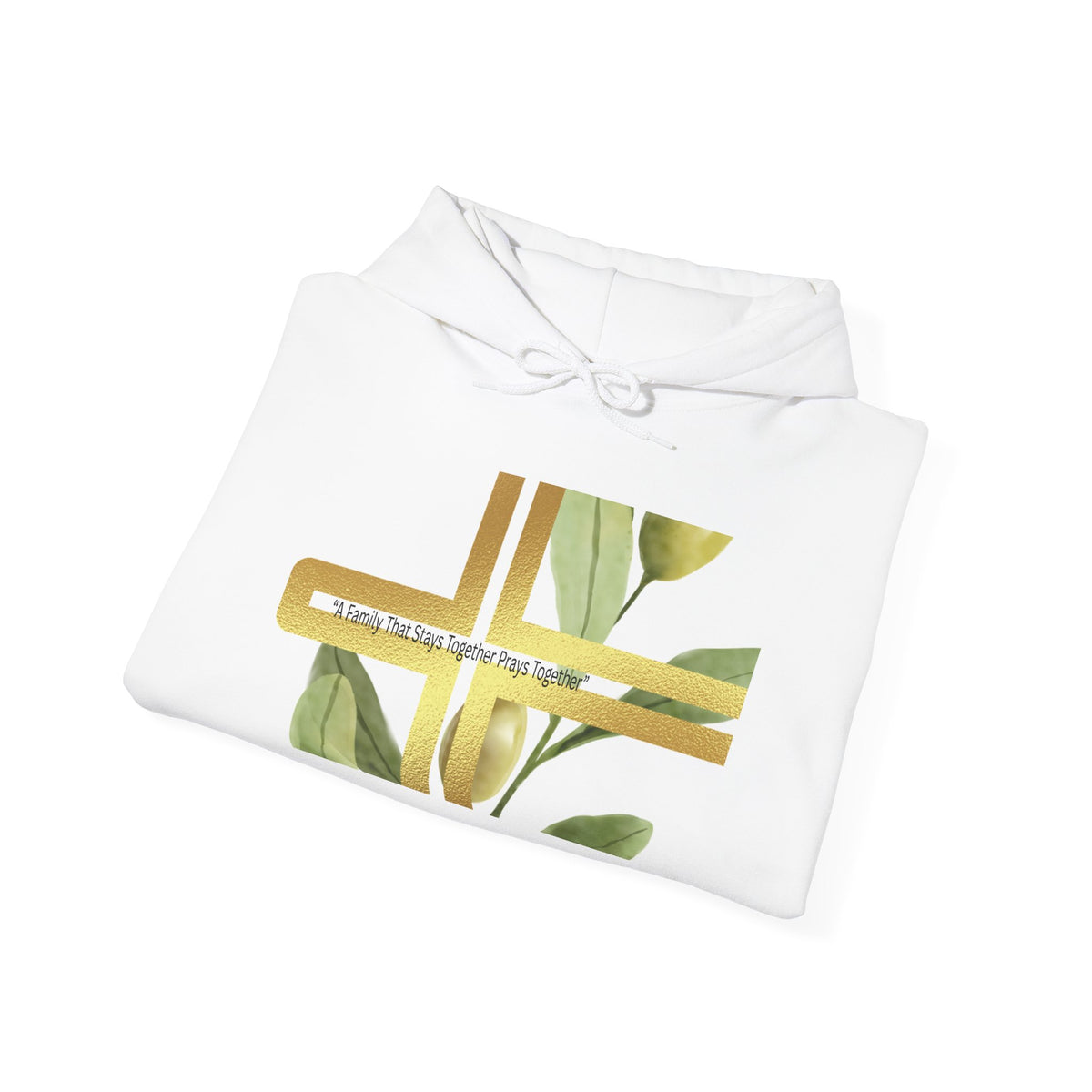 Nature-Inspired Botanical Christian Cross Hoodie