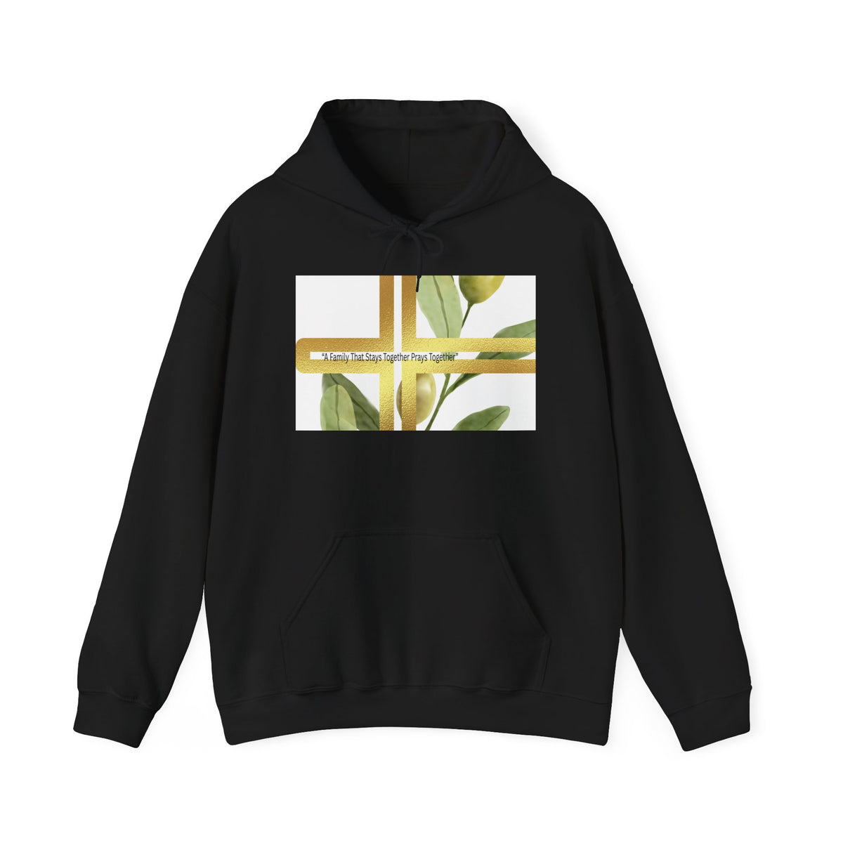 Nature-Inspired Botanical Christian Cross Hoodie